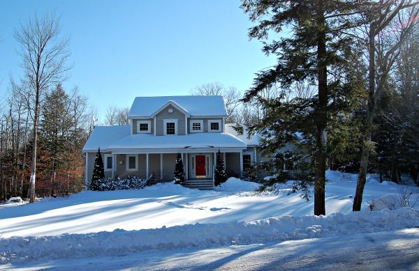 snowy house