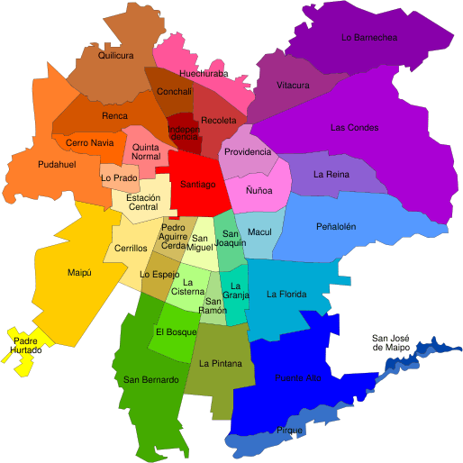 comunas of Santiago--www.thethreeyearexperiment.com