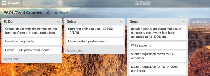 Trello boards--www.thethreeyearexperiment.com