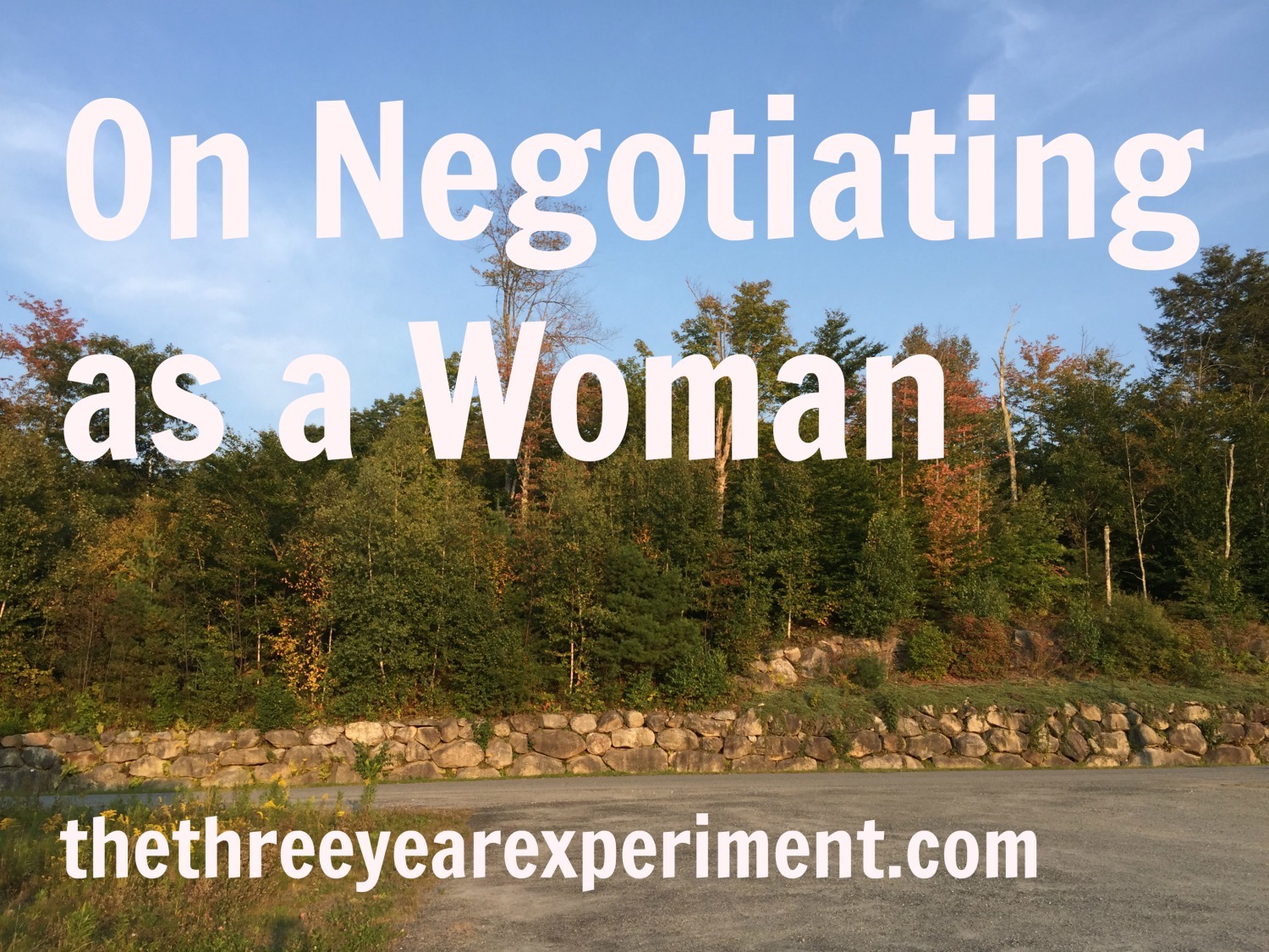 On Negotiating as a Woman--www.thethreeyearexperiment.com