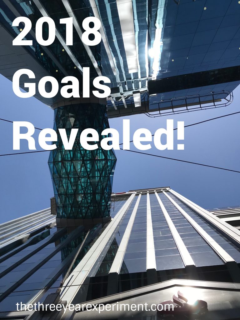 2018 Goals Revealed--www.thethreeyearexperiment.com
