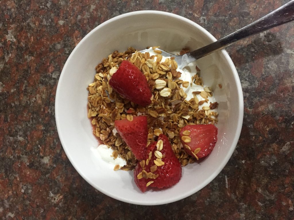 Yoghurt and granola--www.thethreeyearexperiment.com