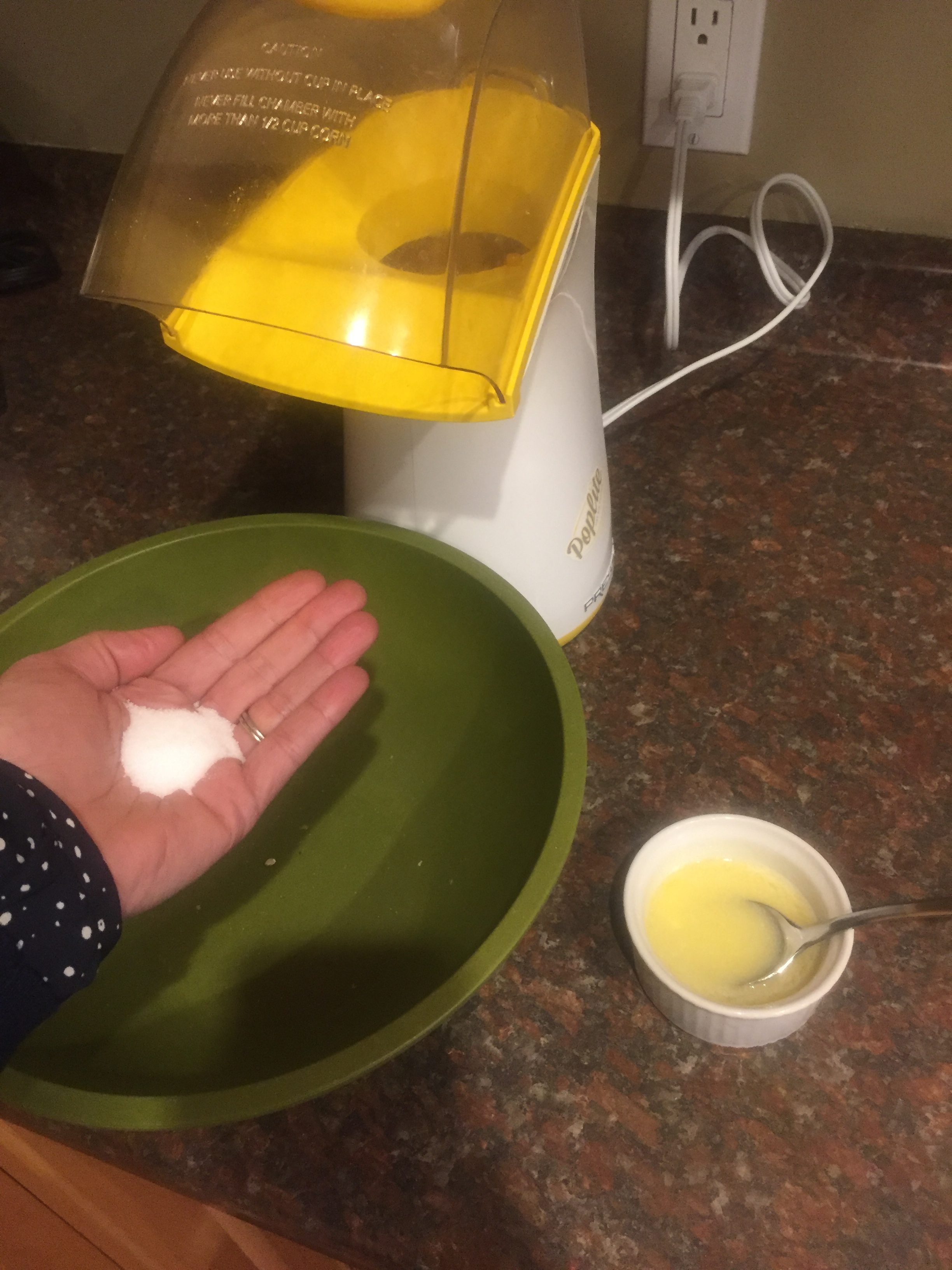 Air-popped popcorn www.thethreeyearexperiment.com