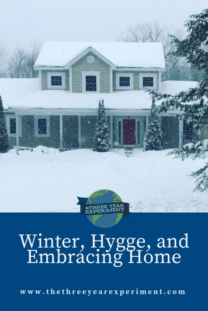 Winter may be cold and dark, but there are ways to make your home cozy and family-focused, and save money to boot! @lauriethreeyear #cozyhome #hygge #frugalwinter #stayathome